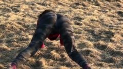 Brunette Teen In Tight Leggings Shakes & Twerks Her Enormous Ass-Hole In Slow Motion!