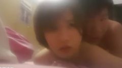 Suggestive Chinese Short Hair Student Girl Fuck With Her Boyfriend