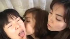 3 Sweet Nippon Sluts Spitting And Kissing