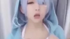 Japanese Nubile (with Blue Hair) Shows Her Twat