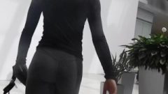 Fit Japanese Bubble Ass-Hole In Grey Leggings Sensual Ass-Hole